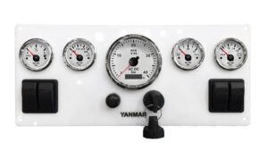 Yanmar Engine Instrument Panel with Rocker Switches 5 OffShore Gauges