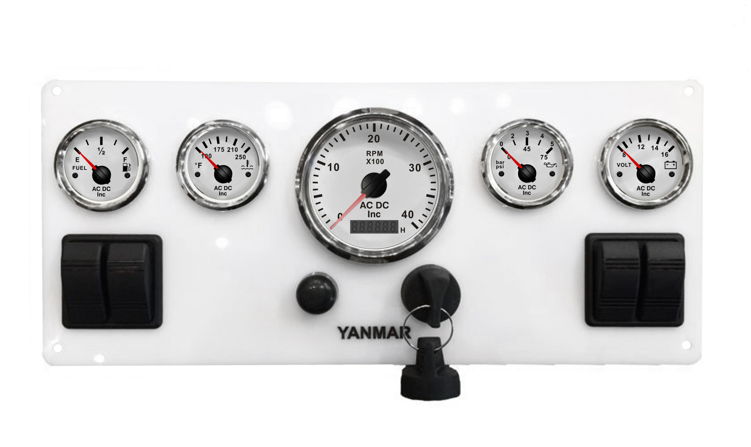 Marine Instrument Panel With 4 Rocker Switches for Yanmar AC DC