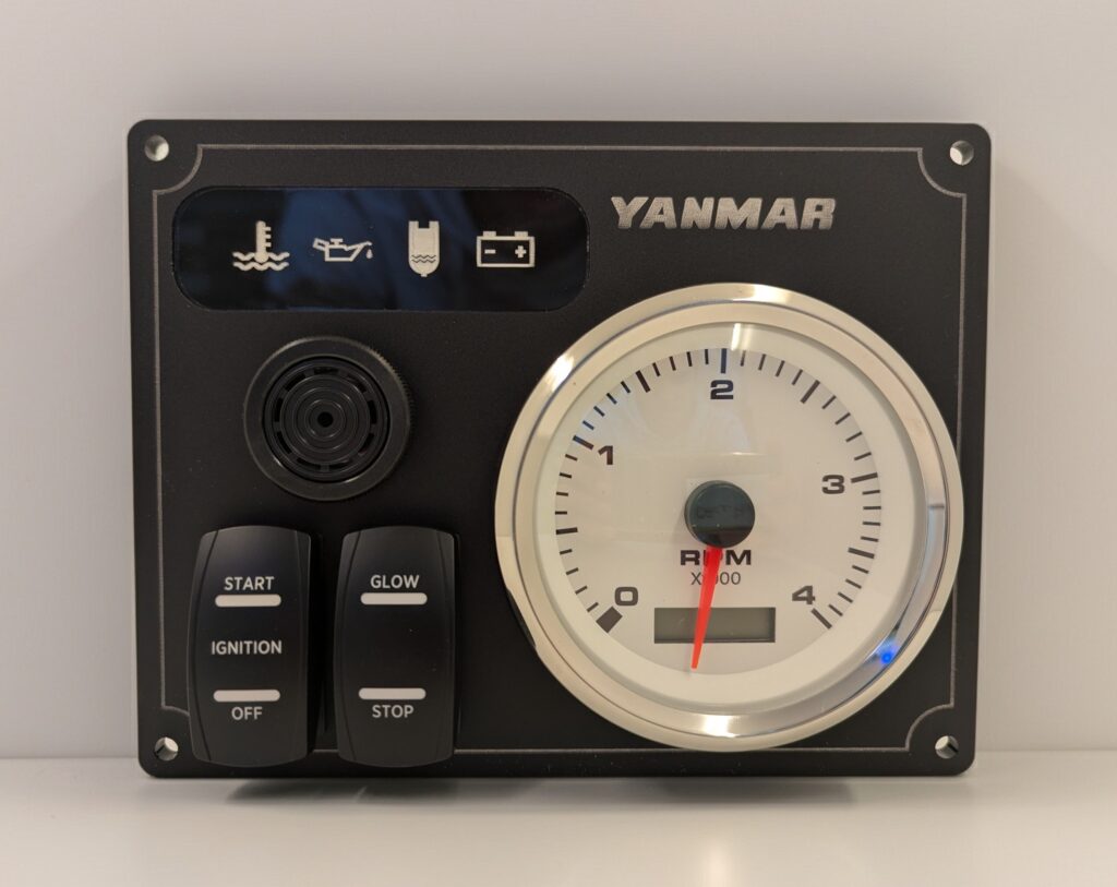 Yanmar Engine Panel with Rocker Switches 1 Premier Tachometer