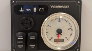 Yanmar Engine Panel with Rocker Switches 1 Premier Tachometer (Made in USA)