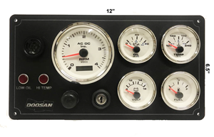 Doosan Diesel Engine Instrument Marine Panel Pre Wired USA Made White gauges