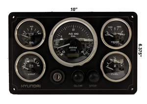Hyundai Diesel Engine Instruments Panel,RPM,Pressure,Fuel,Tachometer,Volt black