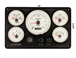Hyundai Diesel Engine Instruments Panel,RPM,Pressure,Fuel,Tachometer,Volt,white