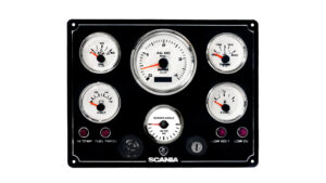 Scania Marine Black Instrument Panel 6 Premier Gauges (Made in USA)