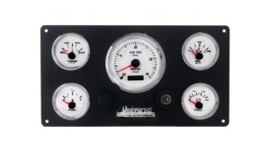 Universal Marine Black Instrument Panel 5 Premier Gauges (Made in USA)