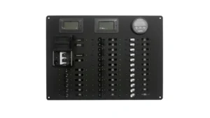5A-30A AC/DC Power Distribution Panel, 30 Position with Blue Sea Systems Circuit breaker