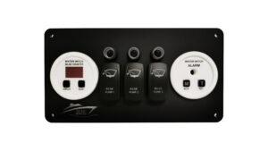 Bilge Pump Panel With Digital Counter & Audible Alarm with Mute For 3 Pump System, Black