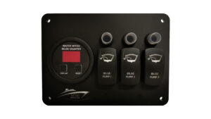 Black Marine Bilge Pump Switch Panel with bilge counter for 3 pump system
