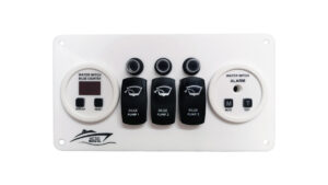 Bilge Pump Panel With Digital Counter & Audible Alarm with Mute For 3 Pump System, White