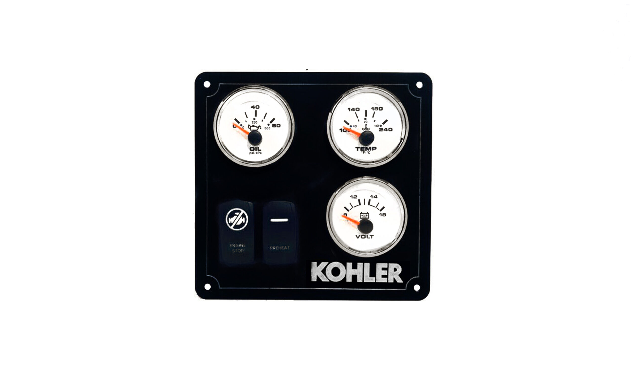 Kohler Engine B-Type Black Panel - 3 Premier Gauges - Image 1
