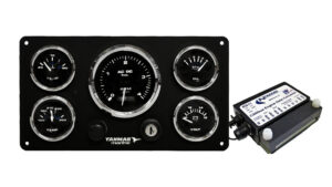 Marine Instrument Panel with NMEA 2000 Engine Data Converter 5 Premier Gauges (Made in USA)