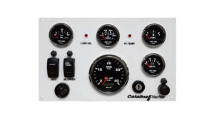 Catalina Instrument Yachts Panel + Rocker Switches with 5 Faria Gauges (Made in USA)