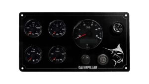Caterpillar Diesel Custom Engine Marine Instrument Panel with 5 OceanLink VDO Gauges (Made in USA)