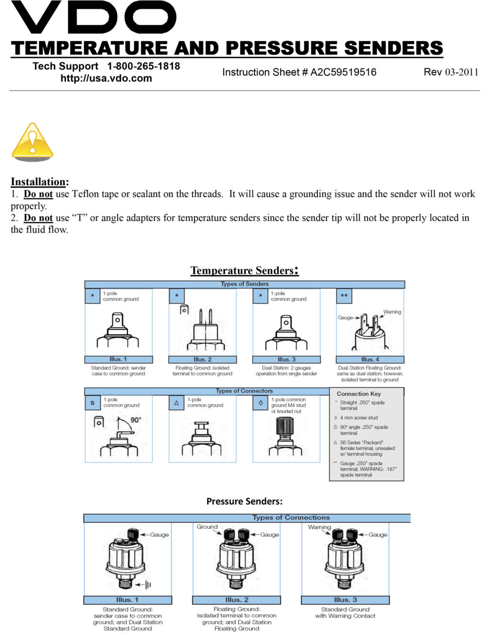 Vdo Senders Wiring Diagrams