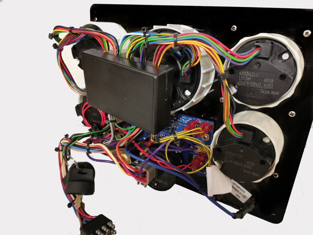 Cummins Marine Engine Control Panel with VDO viewline Gauges AC DC Marine Inc.