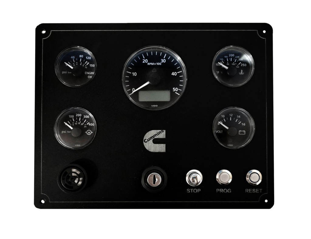 Cummins Marine Engine Control Panel with VDO viewline Gauges AC DC