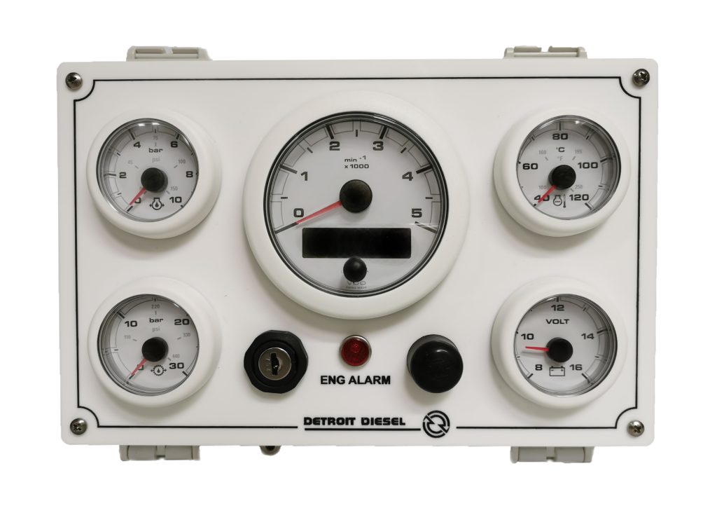Detroit Diesel Marine Engine Control Panel with VDO Gauges and Custom