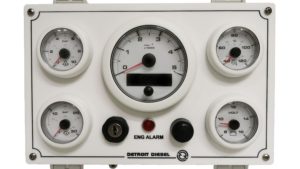 Detroit Diesel Marine Control Panel in Custom Enclosure Box 5 VDO OceanLink Gauges