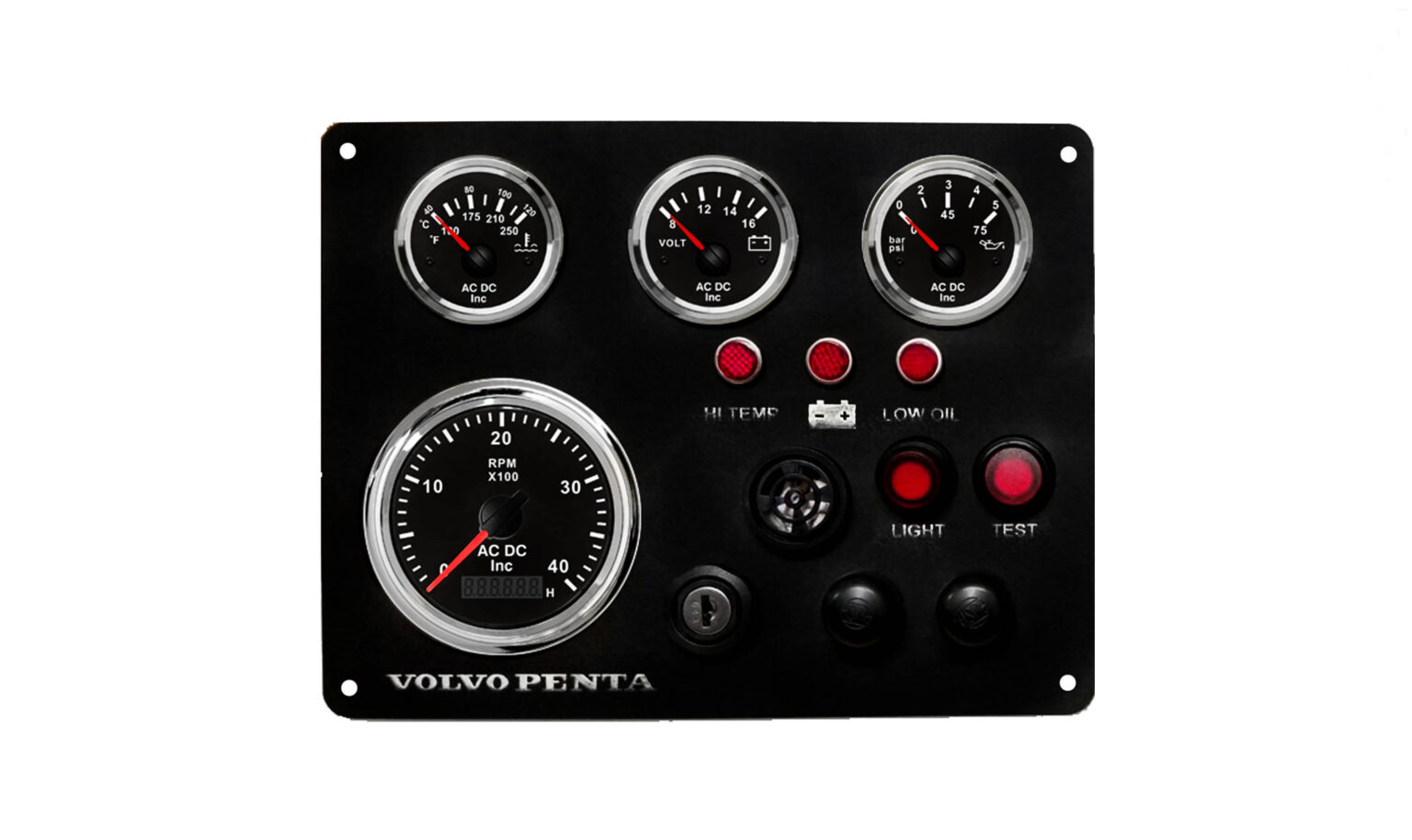 Volvo Penta Marine Engine Control Panel 4 Offshore Gauges | AC DC ...