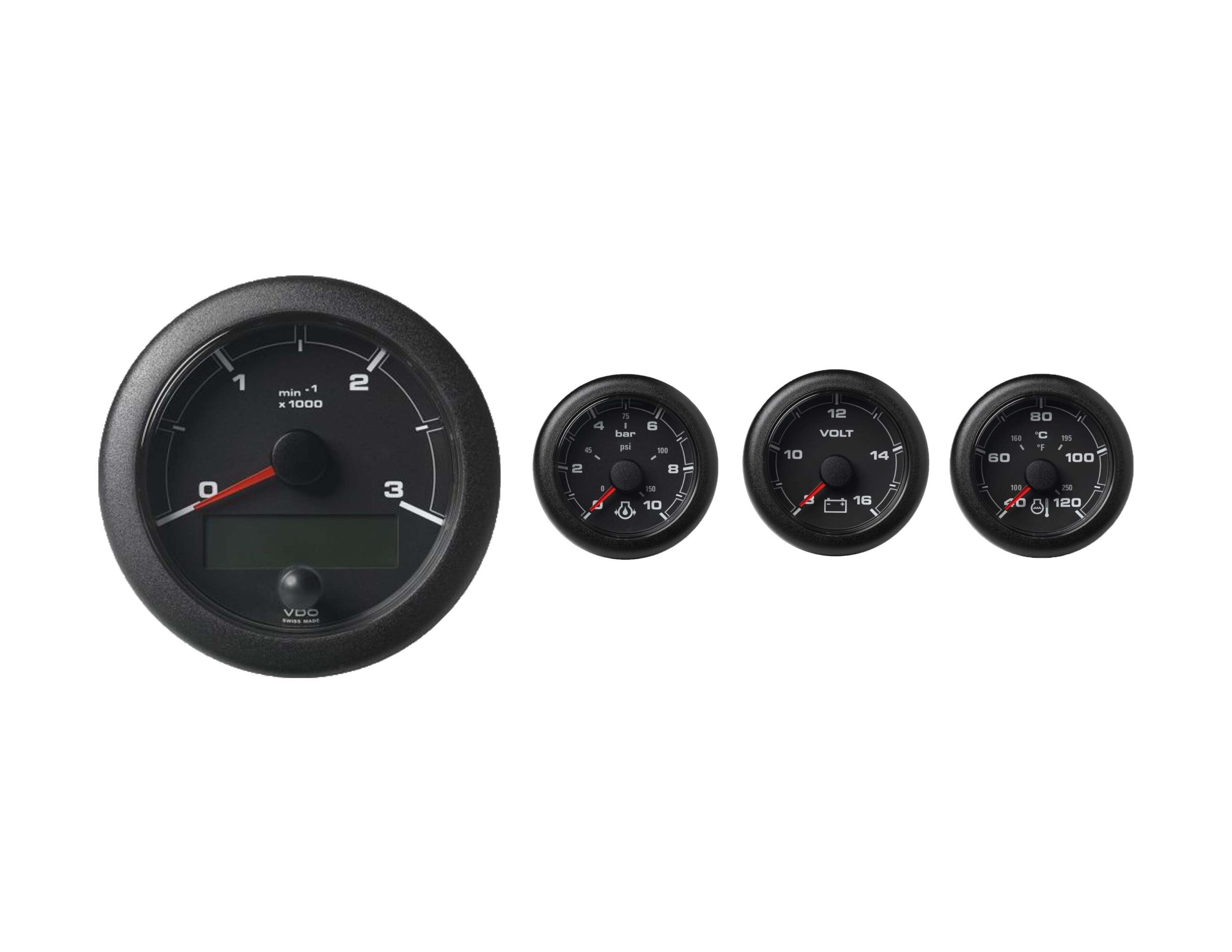 VDO Ocean Link Set of Gauges 3000 RPM Black 12V with Sensors – AC DC Marine  Inc.