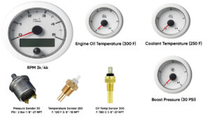 VDO Ocean Link Set of Gauges 5000 RPM White 12V