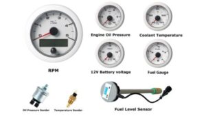 VDO Ocean Link Set of Gauges 5000 RPM White 12V with Sensors & DUT-E Fuel level sensor