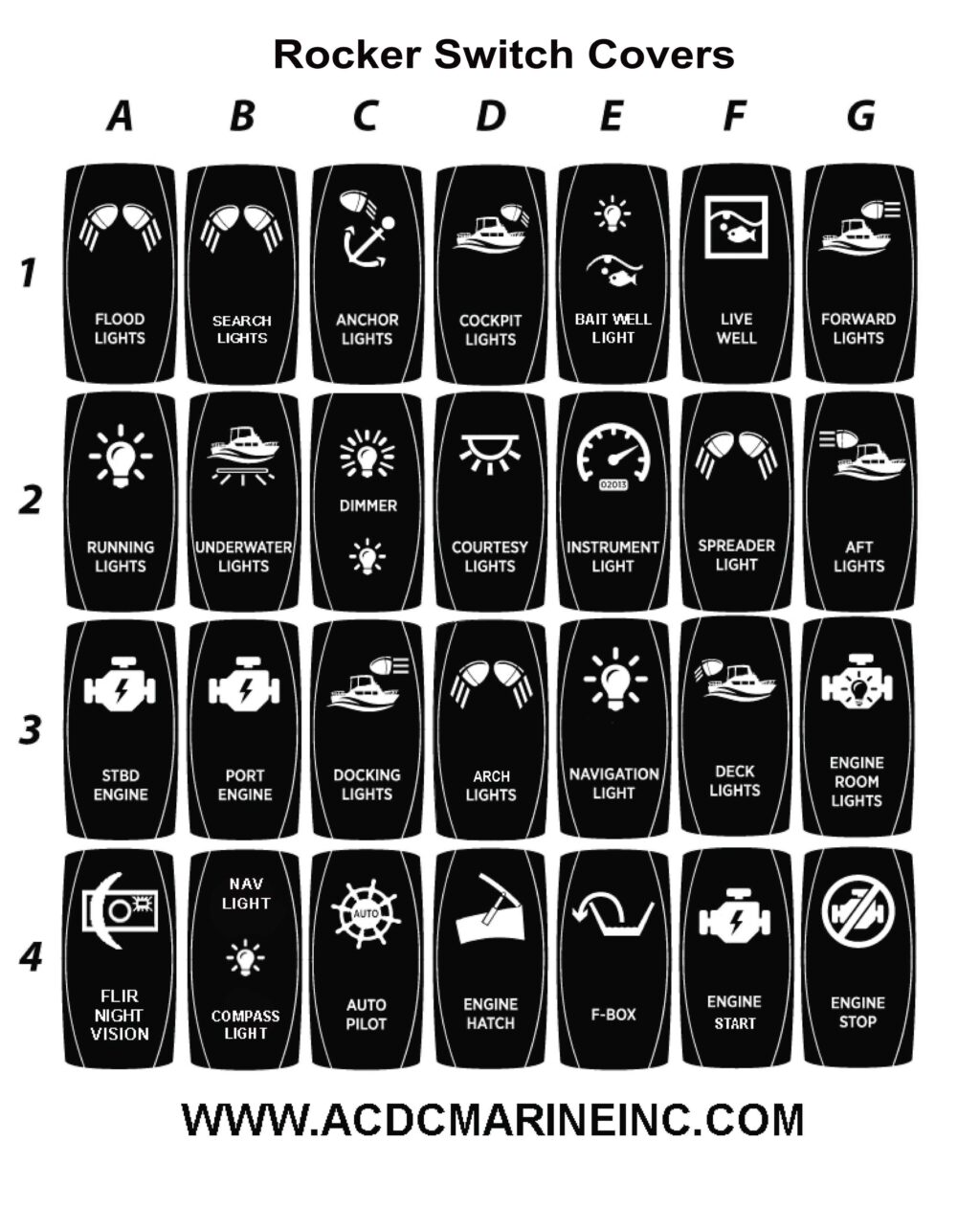 Switch Accessory Panel with 6 Rocker Switches and 6 Push Buttons ...