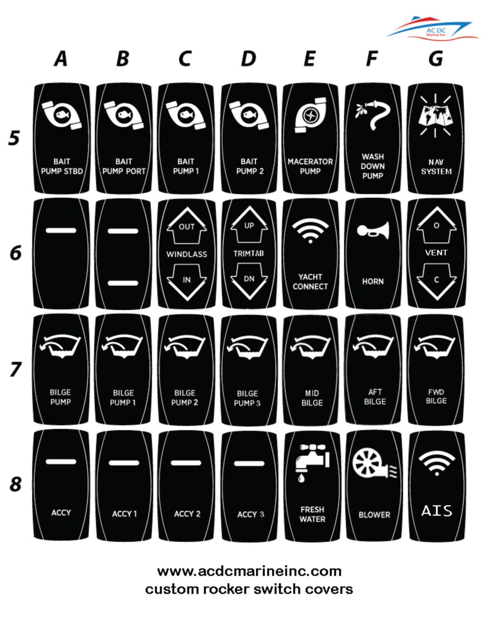 Switch Accessory Panel with 10 Rocker Switches and 10 Push Buttons ...