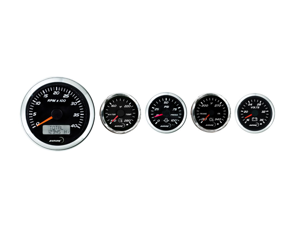 Datcon Set of Gauges 24 V System J1939 CANbus AC DC Marine Inc.