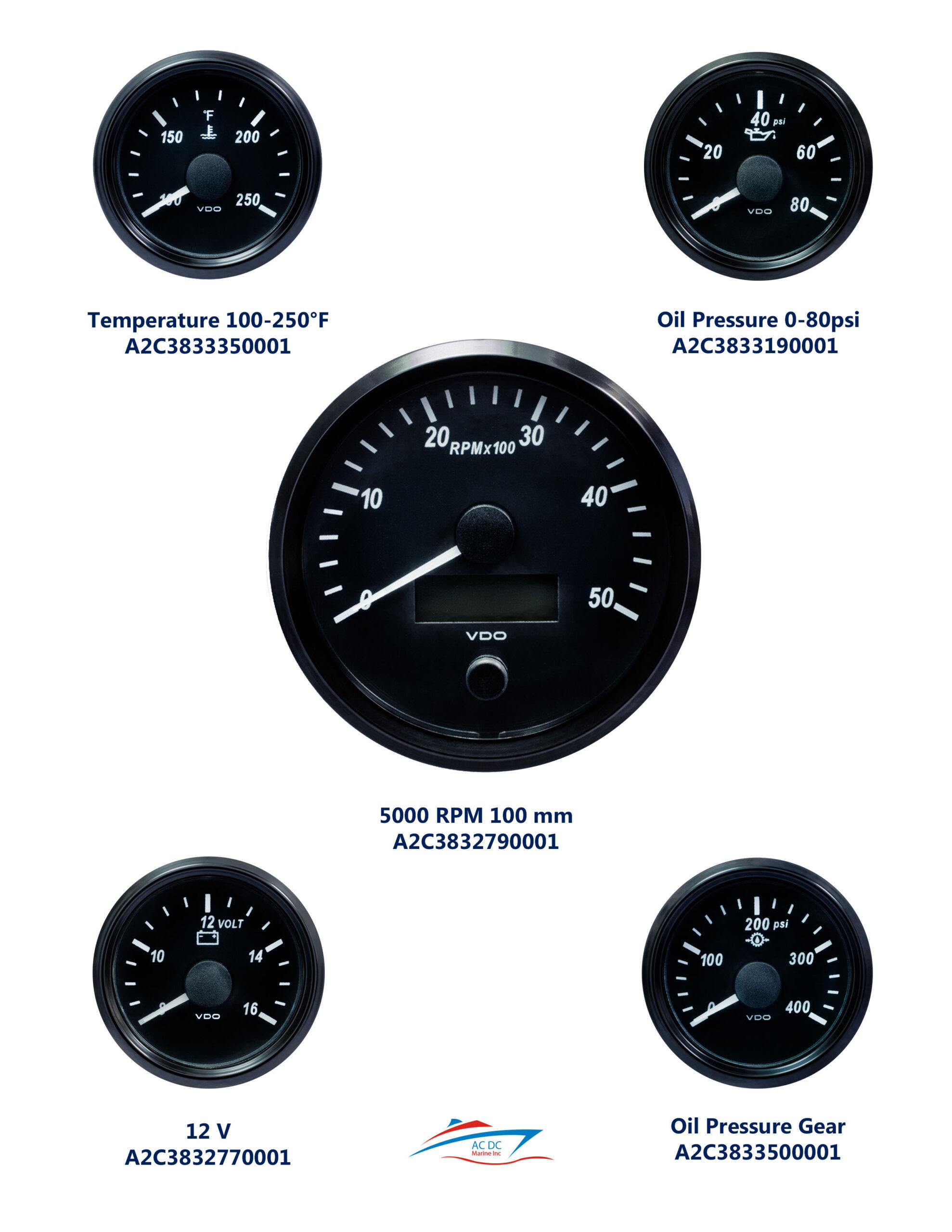 Instrument Rprmn 5000 rpm 100 mm OP | AC DC Marine Inc. Marine Electric & Engine ...