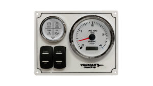 Yanmar Diesel Engine Panel with Rocker Switches 1 Premier Tachometer + LED Multi-Alarm Gauge (Made in USA)