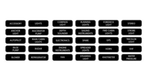 Blue Sea Basic DC Panel Label Set - 30 Labels