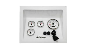 Recessed Perkins Marine Engine Panel 4 Premier Gauges (Made in USA)