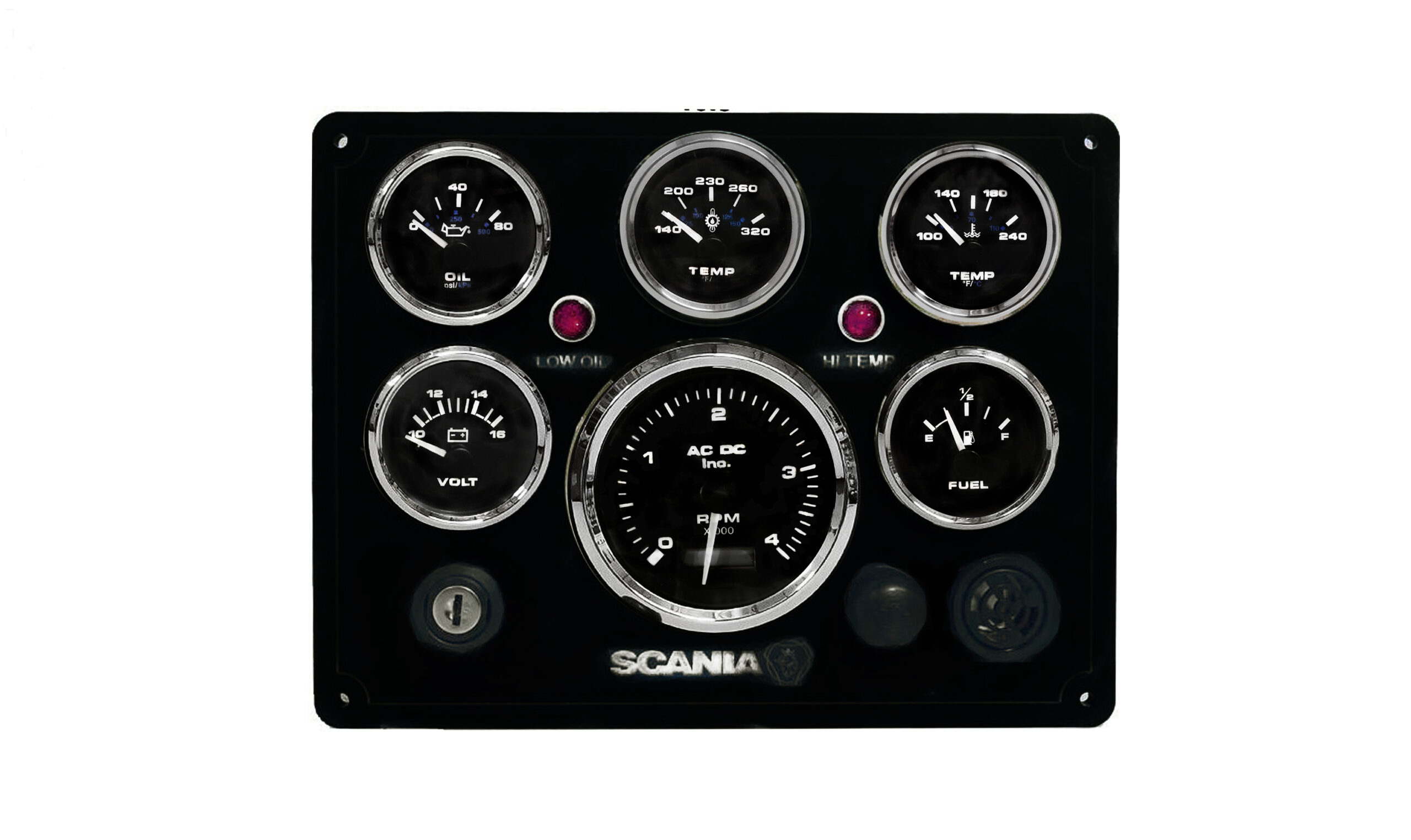 Scania Marine Engine Instrument Panel 6 Premier Gauges (Made in USA) - Image 1