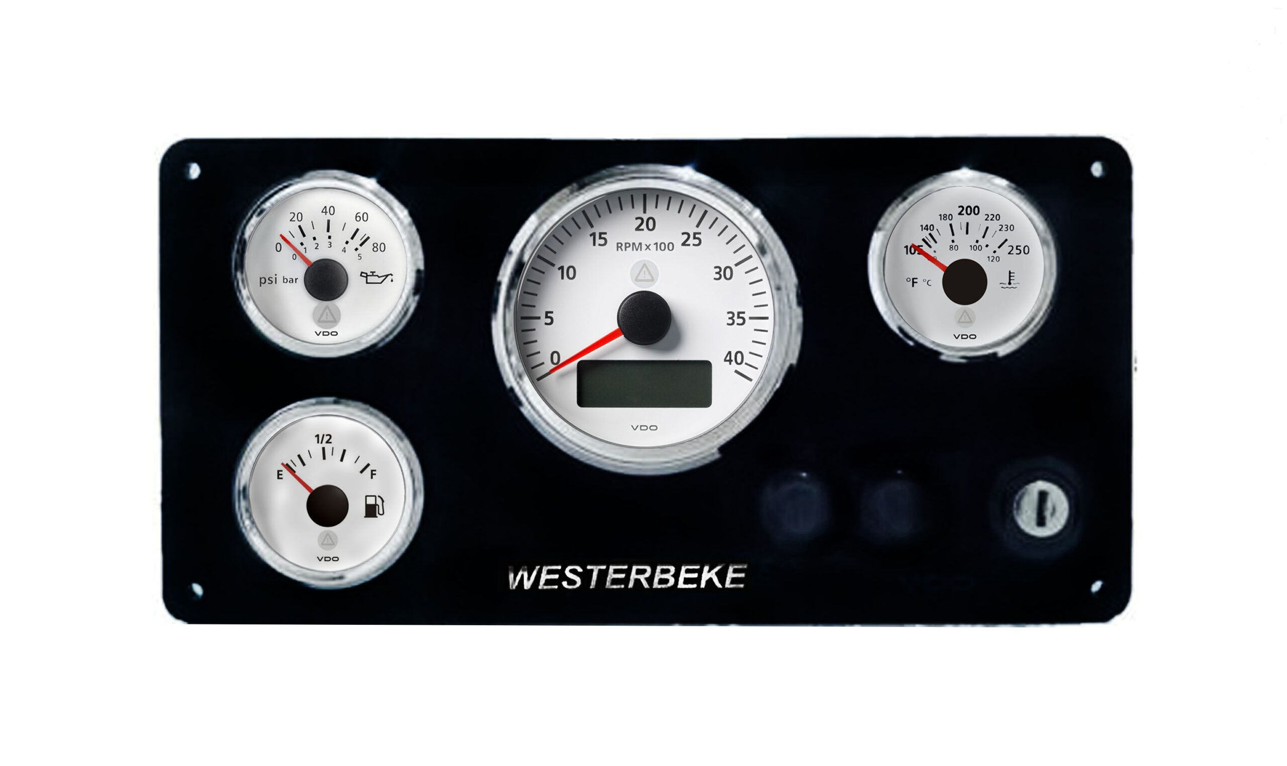 Westerbeke Engine Marine Instrument Panel - 4 ViewLine Gauges - Image 2