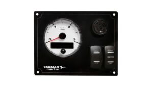 Yanmar Engine Panel with Dual Rocker Switches 1 OceanLink Tachometer