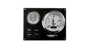 Yanmar Diesel Engine Panel with Rocker Switches 1 Premier Tach + LED Multi-Alarm Gauge (Made in USA)