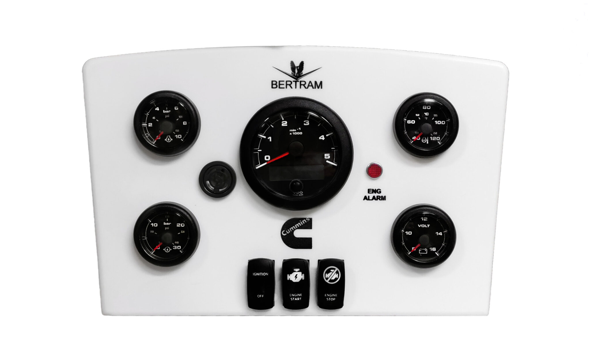 Cummins Engine Marine Instrument Panel with OceanLink VDO Gauges AC