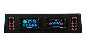 Engine Marine Instrument Panel with Two OCEANLINK 7″ TFT DISPLAYS & Two LED Bilge Pump Indicators
