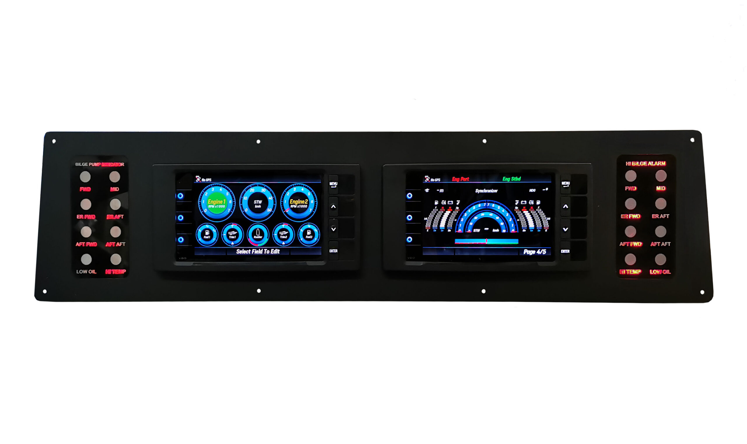Engine Marine Instrument Panel with Two OCEANLINK 7″ TFT DISPLAYS & Two