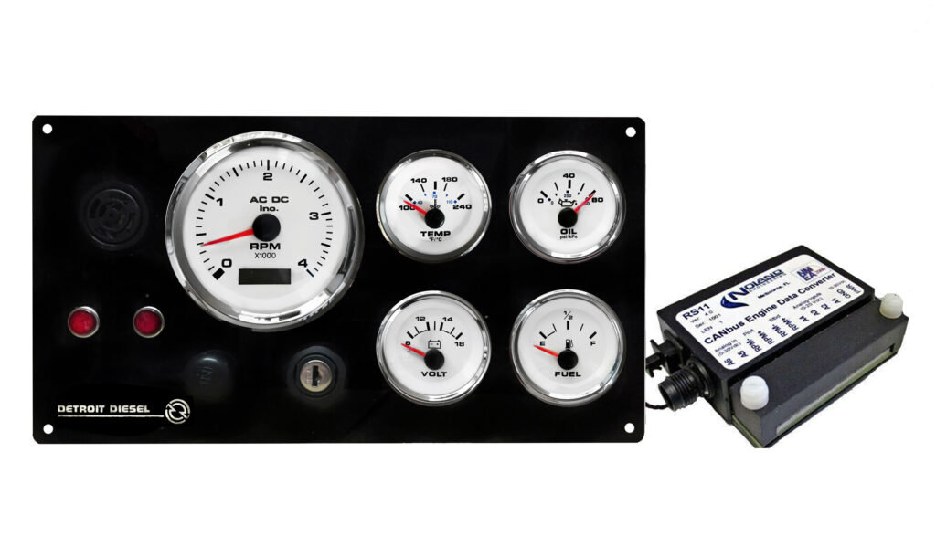 Detroit Diesel Marine Instrument Panel with NMEA2000 Data Converter