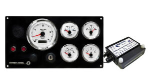 Detroit Diesel Marine Instrument Panel with NMEA2000 Engine Data Converter 5 Premier Gauges (Made in USA)