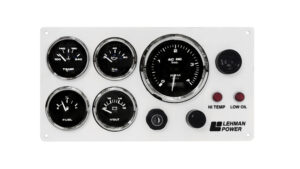 Lehman Power Diesel Marine Instrument Panel - 5 Premier Gauges (Made in USA)