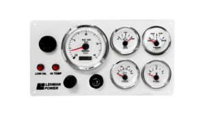 Lehman Power Diesel Marine Instrument Panel 5 Premier Gauges (Made in USA)