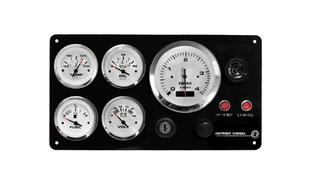 Detroit Diesel Marine Black Instrument Panel 5 Gauge Premier AC DC