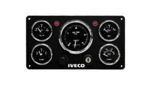 IVECO Diesel Marine Engine Black Instruments Panel - 5 Premier Gauges (Made in USA)