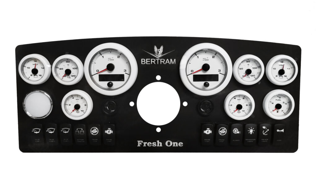 Custom Engine Marine Instrument Panel with OL VDO Gauges AC DC Marine