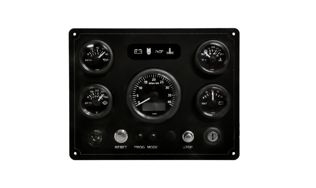 Custom Engine Marine Instrument Panel with VL VDO Gauges AC DC Marine