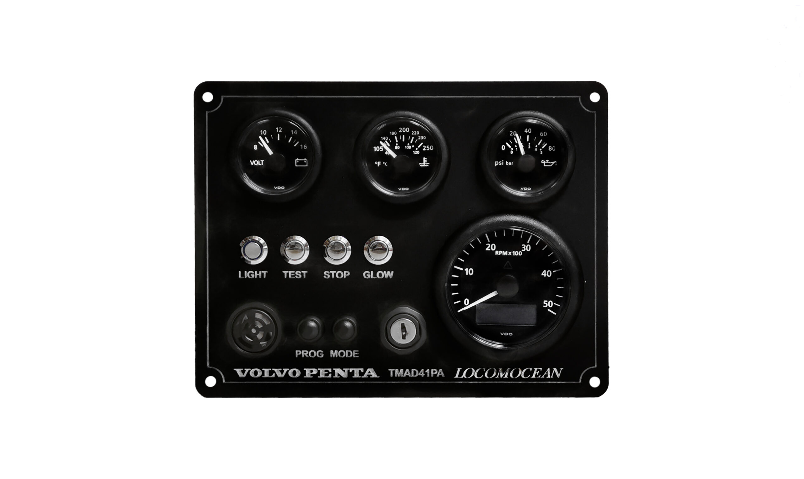 Set of Custom Volvo Engine Marine Instrument Panels with VL VDO Gauges