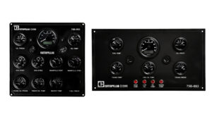 Custom Set of Caterpillar Marine Instrument Panels - 16 ViewLine VDO Gauges and Enclosure Box